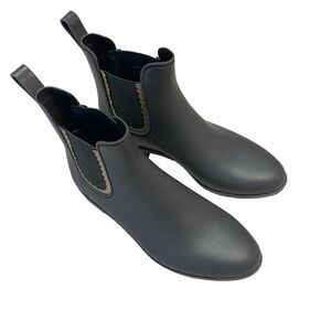 Jack Rogers Sallie Rain Boots Women's 9M Green Ankle Bootie Pull On Waterproof